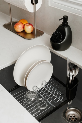 Сушилка для посуды sinkin чёрная-никель фото 6