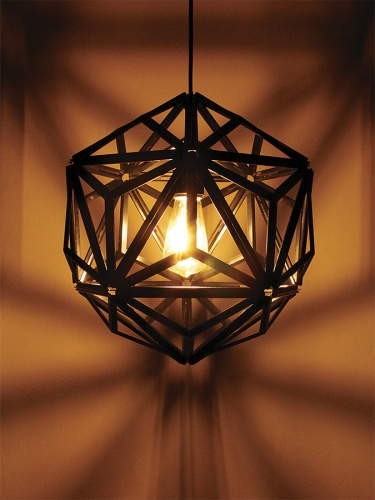Светильник потолочный icosa wireframe, черный фото 2