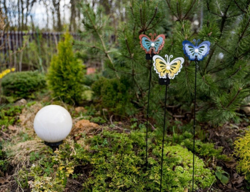 Садовый светильник Solar FAIRY BUTTERFLY на солнечной батарее, голубой, 11 тёплых белых микро LED-огней, 75 см, Kaemingk (Lumineo) фото 2