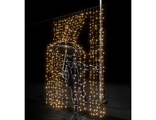 Светодиодный занавес Rich Led Cap 2*3 м, 600 теплых белых LED ламп, черный ПВХ, соединяемый, IP65, Rich LED