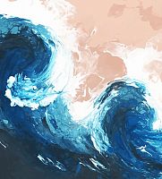HBK-05 Картина по номерам "Морская волна" (флюид-арт)