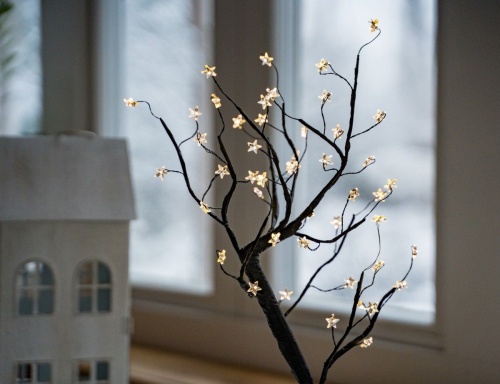 Мини-деревце "Звёздное тепло", 48 тёплых белых микро LED-огней, 0.45+3 м, Koopman International фото 3