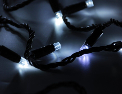 Светодиодная нить, мерцающая, 100 LED, 10 м, коннектор, уличная, черный провод Rich LED фото 3