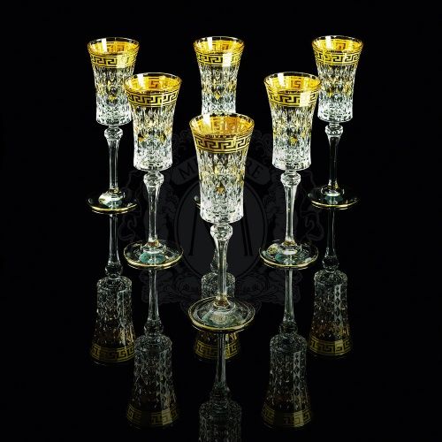 IMPERIA Бокал для шампанского, набор 6 шт, хрусталь/декор золото 24К фото 2