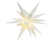 Подвесная светящаяся звезда 3D РАДЬЯНТА, PVC, белая, 6 тёплых белых LED-огней, уличная, Kaemingk (Lumineo)