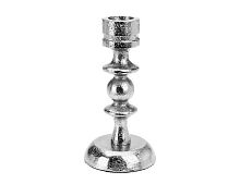Канделябр БРУТАЛЕ РОНДО (медиум) под 1 свечу, никелированный алюминий, серебряный, 13 см, Koopman International