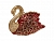 Ёлочное украшение "Лебедь", акрил, красный с золотым, 10.2 см, Forest Market