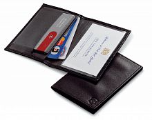 Чехол кожаный Victorinox для SwissCard, толщина 2 уровня, черный