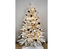 Искусственная елка с гирляндой и игрушками Финская: Christmas Jazz заснеженная 180 см, 540 теплых белых LED, контроллер, ЛИТАЯ 100%, Winter Deco