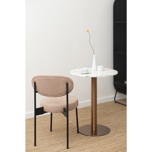 Стол обеденный trond, D60 см, мрамор/золотой фото 2