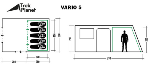 Палатка Trek Planet Vario 5 (70299) фото 2