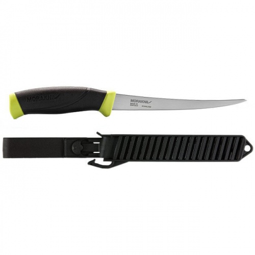 Нож Morakniv Fishing Comfort Fillet 155, нержавеющая сталь, черный/желтый