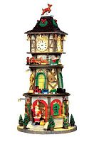 Рождественская часовая башня (свет, звук, динамика), 15.5x32.5x15.5 см, адаптер, LEMAX