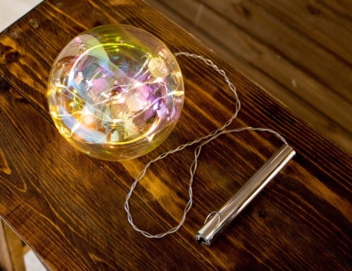 Светящийся ёлочный шар "Перламутровый шарм", стекло, тёплые белые микро LED-огни, Peha Magic фото 2