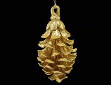 Ёлочное украшение "Изящная шишка", акрил, золотая, 12.7 см, Crystal deco