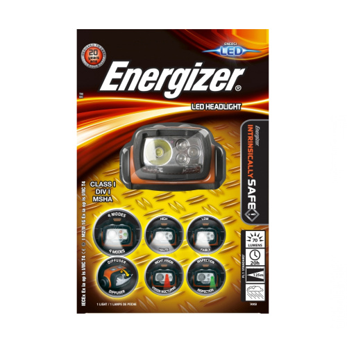 Фонарь светодиодный налобный Energizer ATEX Headlight, 75 лм, 3-AA фото 2