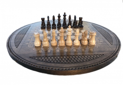 Шахматы + нарды резные "Круглые" 60, Mkhitaryan фото 2