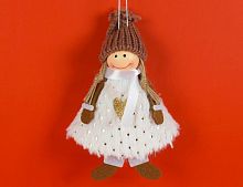 Ёлочная игрушка "Малышка джуди", искусственный мех, текстиль, 17 см, Due Esse Christmas