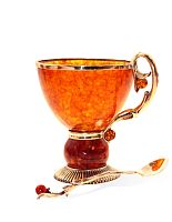 Чашка чайная "Саламандра" из янтаря, 7002/L
