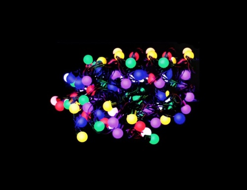 Электрогирлянда "Маленькие шарики" быстро мерцающие, 60 RGB LED-огней, 10+1.5 м, коннектор, черный, уличная, Торг-Хаус