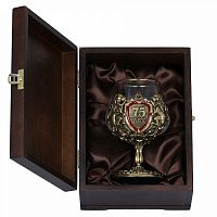 Бокалы - "Elegant Glass Creations" - Бокал "Литье С юбилеем 75 лет, деревянная шкатулка с уголками