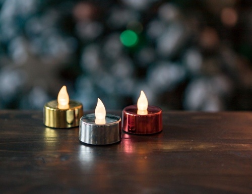 Чайная свеча "Глянцевый стиль", янтарный LED-огонь, 3.8х3.5 см, Koopman International фото 2