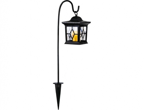 Садовый фонарик MAGIC GARDEN на штыре, чёрный, металл, LED-свеча, солнечная батарея, 50х14.5 см, STAR trading
