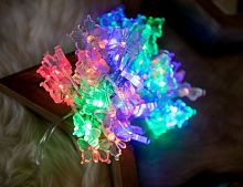 Электрогирлянда "Бабочки", 50 разноцветных LED ламп с насадками, 5+1,5 м, прозрачный провод, контроллер, SNOWMEN