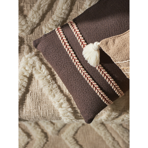 Подушка декоративная базовая braids серо-коричневого цвета из коллекции ethnic, 30х45 см фото 8
