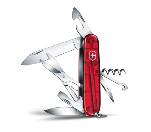 Нож Victorinox Climber Zurich, 91 мм, 14 функций, полупрозрачный красный (подар. упак.) фото 4