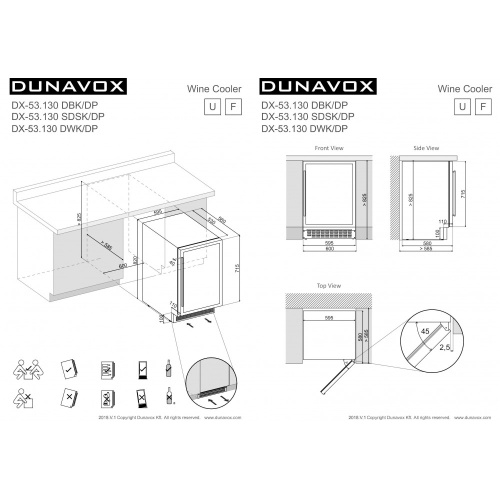 Винный шкаф Dunavox DX-53.130DBK/DP фото 2