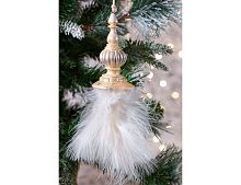 Ёлочная подвеска-кисть БЕЛЫЙ ЛЕБЕДЬ, полистоун, полиэстер, 15 см, Winter Deco