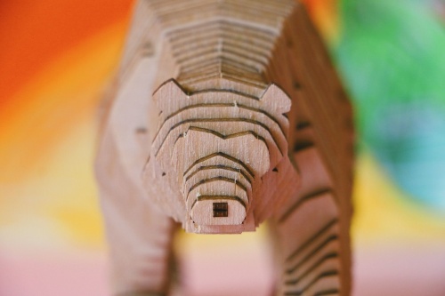Конструктор деревянный UNIWOOD Медведь с набором карандашей фото 7