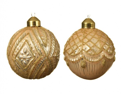 Набор стеклянных шаров "Карлотта", перламутровые, 8 см (упаковка 12 шт.), Kaemingk фото 2
