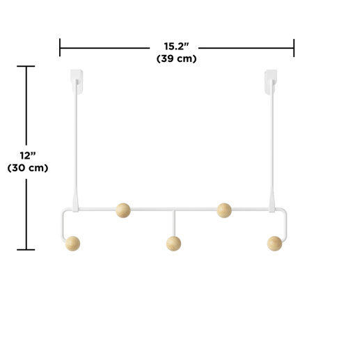 Вешалка для одежды подвесная estique, белая/натуральное дерево фото 3