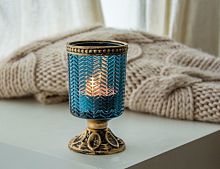 Стеклянный подсвечник для чайной свечи САФУРА, 10 см, Goodwill