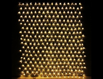 Светодиодная гирлянда "Сетка" RUBI NET, 320 тёплых белых LED-огней, 1.9х1.6+1.5 м, коннектор, черный каучук, уличная, SNOWHOUSE