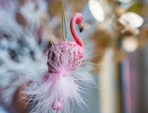 Ёлочная игрушка "Элегантный фламинго", полистоун, 13.9 см, Kurts Adler фото 3