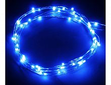 Гирлянда "Паутинка", 100 синих мерцающих  mini-LED ламп, 12V, серебристый провод-проволока, 10+1.5 м, Торг-Хаус