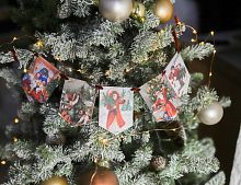 Гирлянда из флажков Vintage Christmas 10 см, 5 шт., дерево, подвеска, Winter Deco