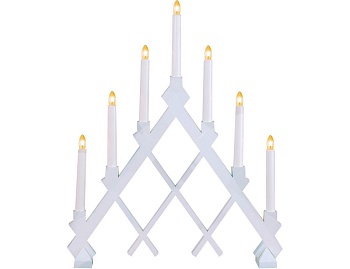 Светильник-горка рождественский RUT (белый) на 7 свечей,  53х43 см, STAR trading