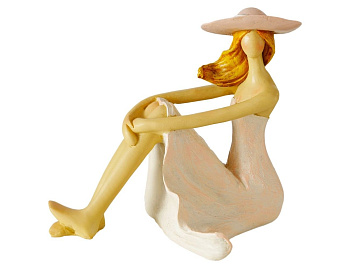 Декоративная статуэтка РОМАНТИЧНАЯ КУРОРТНИЦА сидящая (обхватившая руками колени), полистоун, 12 см, Boltze