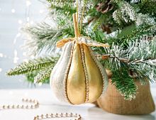 Ёлочное украшение ЗОЛОТАЯ ГРУША, полиэстер, 15 см, Winter Deco