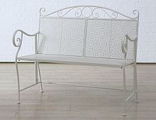 Кованая садовая скамейка "Лилли", белая, 105х55х95 см, Boltze