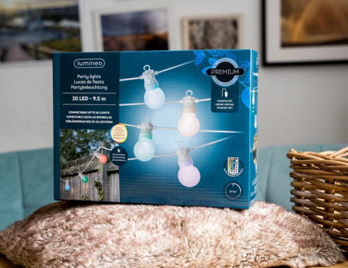 Гирлянда из лампочек CREAMY PAINTS, 20 разноцветных RGB LED-огней, 9.5+5 м, белый провод, ПДУ, таймер, контроллер, коннектор, Kaemingk фото 7