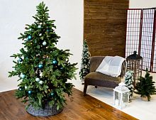 Плетёная корзина "Винтаж" для декорирования основания елки, коричневая дымчатая, 60х26 см, National Tree Company