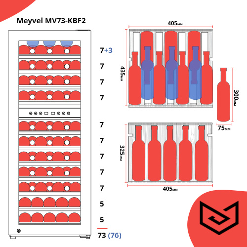 Компрессорный винный шкаф MV73-KBF2 фото 14