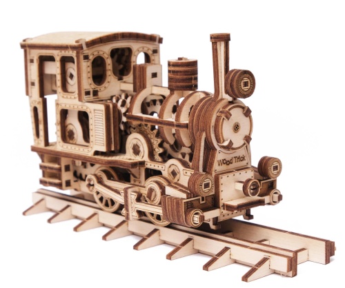 Механическая сборная модель Wood Trick Паровозик с рельсами фото 9