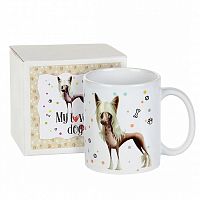Подарочная кружка "My lovely dog: Китайская хохлатая", материал: керамика, цвет: бежевый, белый