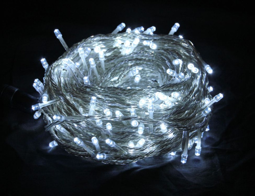 Светодиодная гирлянда 24V Premium Led 200 холодных белых LED ламп 20 м, прозрачный СИЛИКОН, соединяемая, контроллер, IP54, BEAUTY LED фото 2